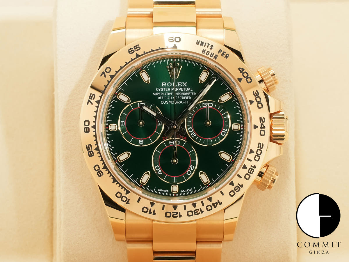 ロレックス デイトナ Ref.116508 イエローゴールド グリーン文字盤 中古 c4orc2yb