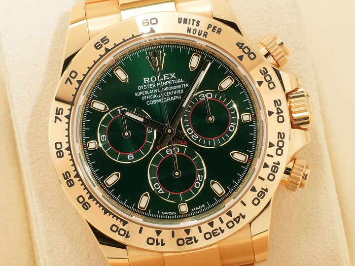 ロレックス デイトナ Ref.116508 イエローゴールド グリーン文字盤 中古 c4orc2yb