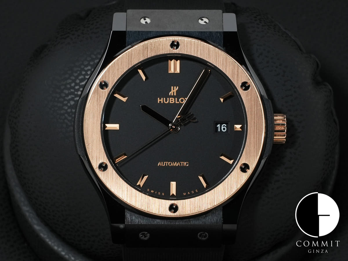 ウブロ クラシックフュージョン セラミック キングゴールド Ref.542.CO.1181.RX ブラック文字盤 美品 ndak4i2t