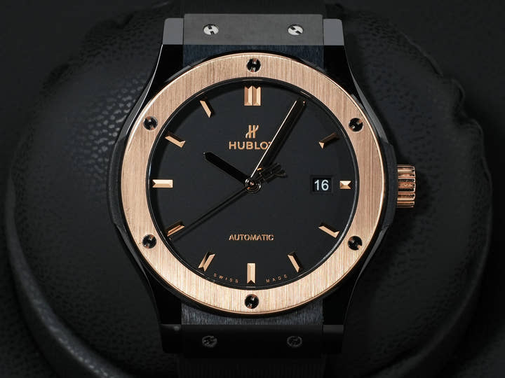 ウブロ クラシックフュージョン セラミック キングゴールド Ref.542.CO.1181.RX ブラック文字盤 美品 ndak4i2t