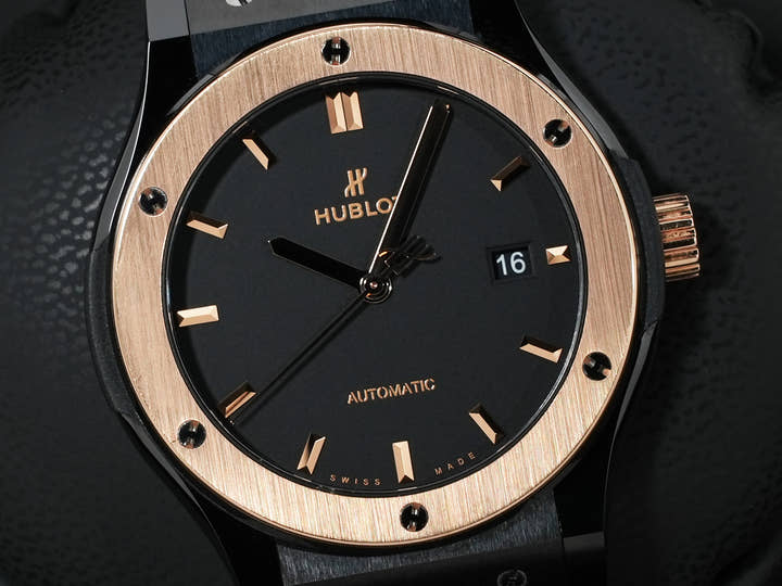 ウブロ クラシックフュージョン セラミック キングゴールド Ref.542.CO.1181.RX ブラック文字盤 美品 ndak4i2t