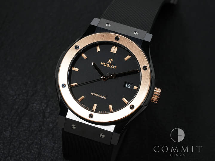 ウブロ クラシックフュージョン セラミック キングゴールド Ref.542.CO.1181.RX ブラック文字盤 美品 ndak4i2t