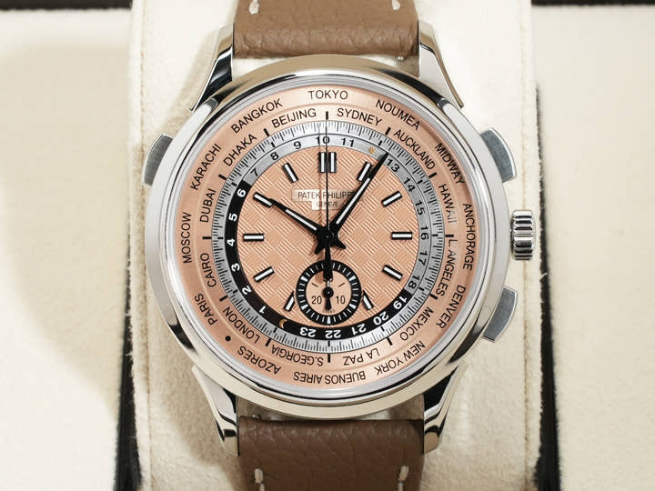 パテックフィリップ コンプリケーション ワールドタイム クロノグラフ Ref.5935A-001 ステンレススチール ローズゴールドメッキ オパーリン文字盤
