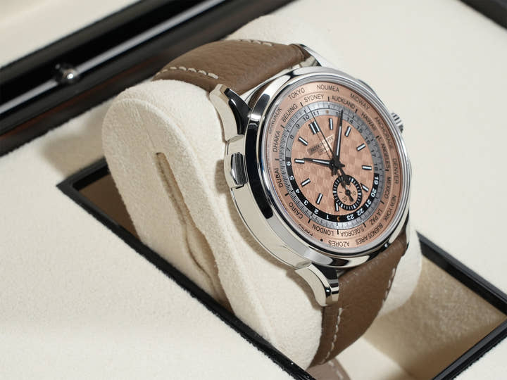 パテックフィリップ コンプリケーション ワールドタイム クロノグラフ Ref.5935A-001 ステンレススチール ローズゴールドメッキ オパーリン文字盤