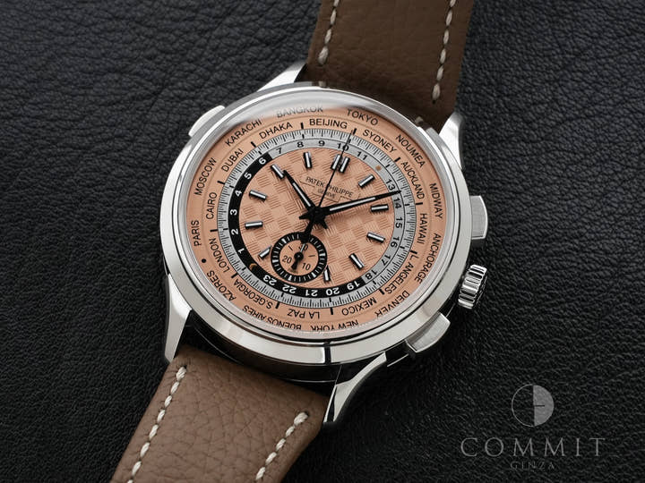パテックフィリップ コンプリケーション ワールドタイム クロノグラフ Ref.5935A-001 ステンレススチール ローズゴールドメッキ オパーリン文字盤