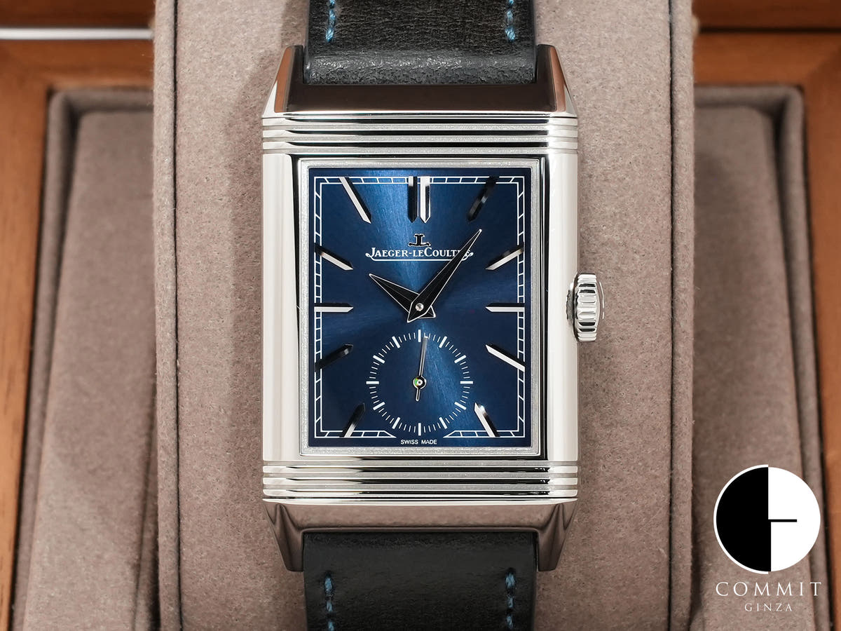 ジャガールクルト レベルソ トリビュート スモールセコンド Ref.Q3978480 SS ブルー文字盤 美中古 ywiz4x6b