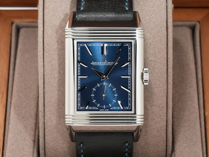 ジャガールクルト レベルソ トリビュート スモールセコンド Ref.Q3978480 SS ブルー文字盤 美中古 ywiz4x6b