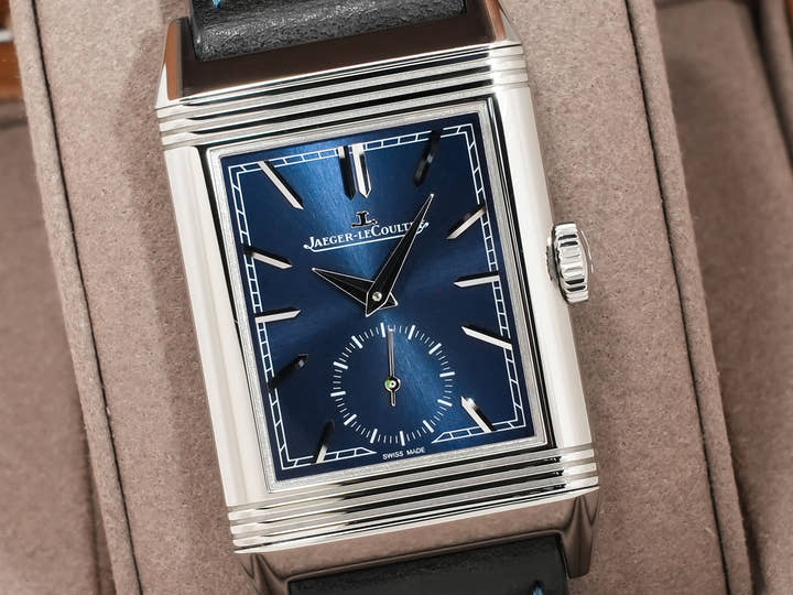 ジャガールクルト レベルソ トリビュート スモールセコンド Ref.Q3978480 SS ブルー文字盤 美中古 ywiz4x6b