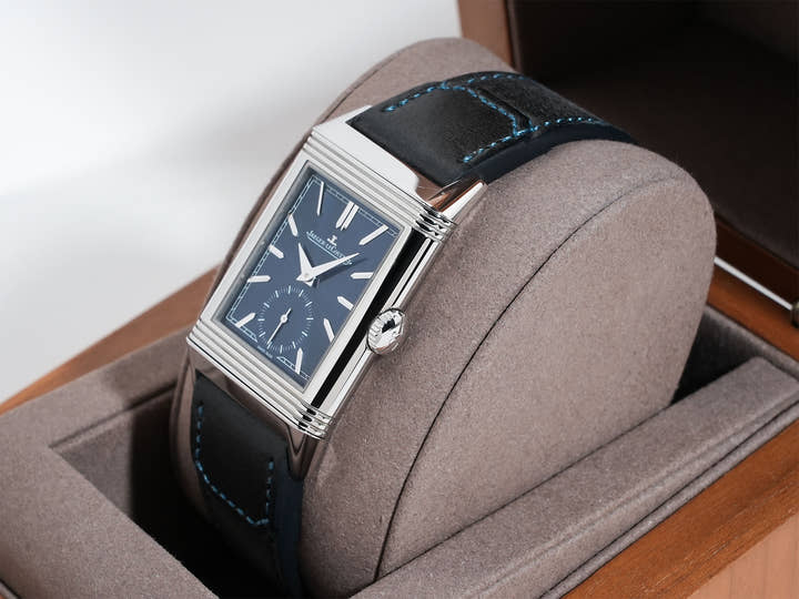 ジャガールクルト レベルソ トリビュート スモールセコンド Ref.Q3978480 SS ブルー文字盤 美中古 ywiz4x6b