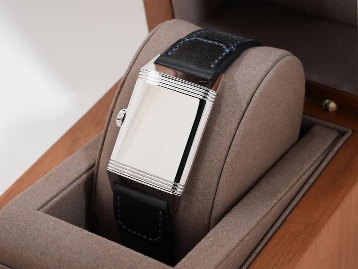 ジャガールクルト レベルソ トリビュート スモールセコンド Ref.Q3978480 SS ブルー文字盤 美中古 ywiz4x6b