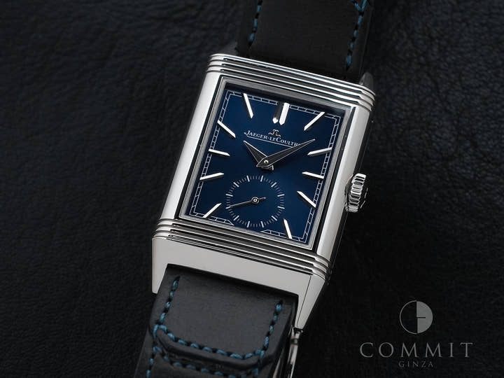 ジャガールクルト レベルソ トリビュート スモールセコンド Ref.Q3978480 SS ブルー文字盤 美中古 ywiz4x6b