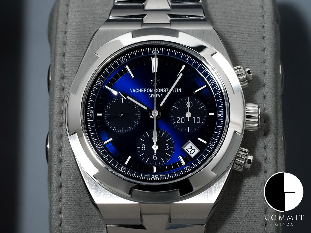 Vacheron Constantin Overseas Chronograph Ref.5520V/210A-B148 SS Blue Dial Good Condition neheco8v