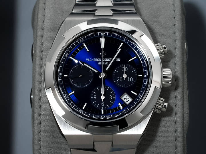 Vacheron Constantin Overseas Chronograph Ref.5520V/210A-B148 SS Blue Dial Good Condition neheco8v