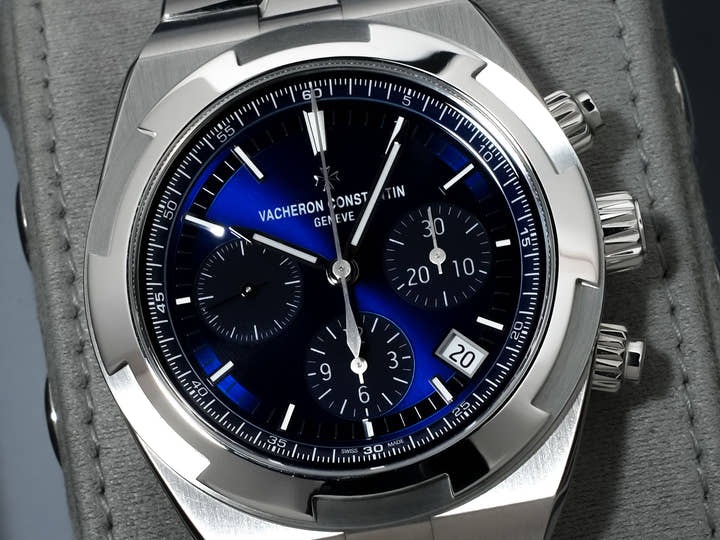 Vacheron Constantin Overseas Chronograph Ref.5520V/210A-B148 SS Blue Dial Good Condition neheco8v