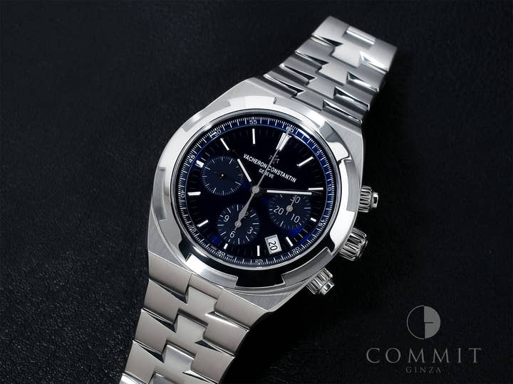 Vacheron Constantin Overseas Chronograph Ref.5520V/210A-B148 SS Blue Dial Good Condition neheco8v
