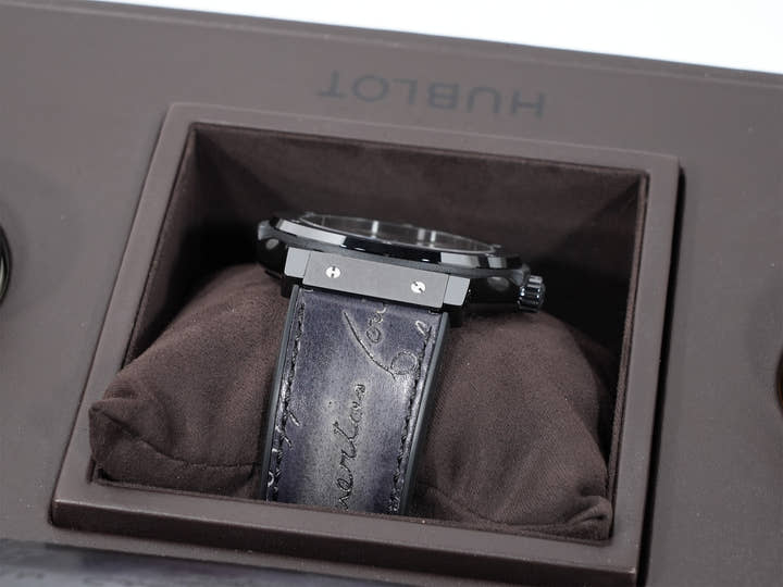 ウブロ クラシックフュージョン トゥールビヨン 5デイ パワーリザーブ ベルルッティ スクリット オールブラック Ref.505.CM.0500.VR.BER17 BLACK CERAMIC ブラック文字盤 美品 z7am2738