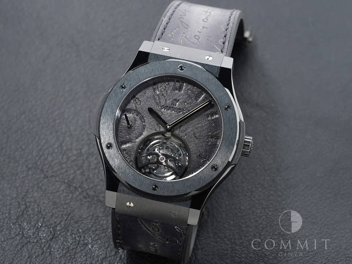 ウブロ クラシックフュージョン トゥールビヨン 5デイ パワーリザーブ ベルルッティ スクリット オールブラック Ref.505.CM.0500.VR.BER17 BLACK CERAMIC ブラック文字盤 美品 z7am2738