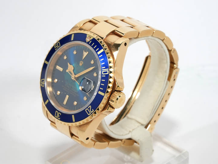 ロレックス サブマリーナー デイト Ref.16808 イエローゴールド ブルー文字盤
