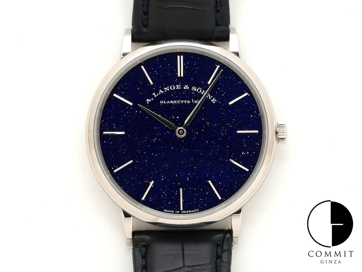 A.ランゲ&ゾーネ サクソニア フラッハ Ref.205.086 18KWG コッパーブルー文字盤 美品 tmve33ip