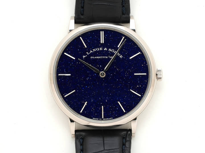 A.ランゲ&ゾーネ サクソニア フラッハ Ref.205.086 18KWG コッパーブルー文字盤 美品 tmve33ip