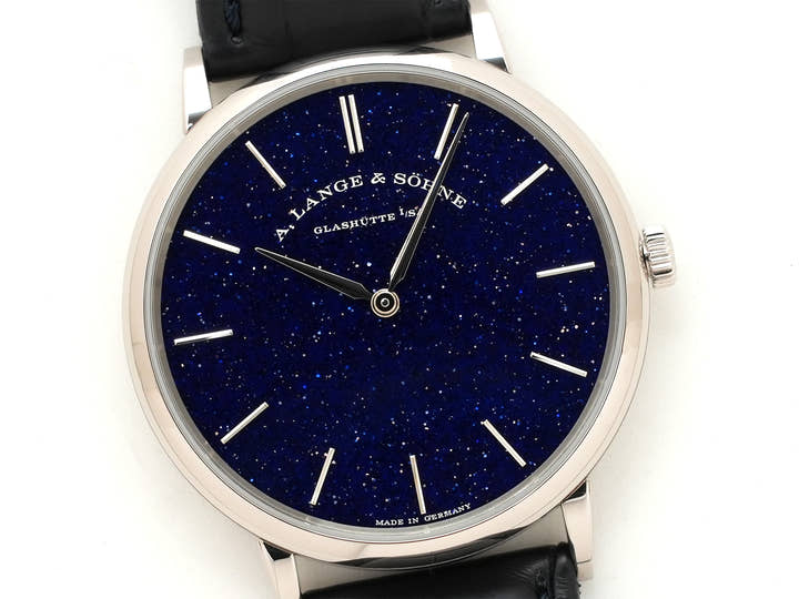 A.ランゲ&ゾーネ サクソニア フラッハ Ref.205.086 18KWG コッパーブルー文字盤 美品 tmve33ip