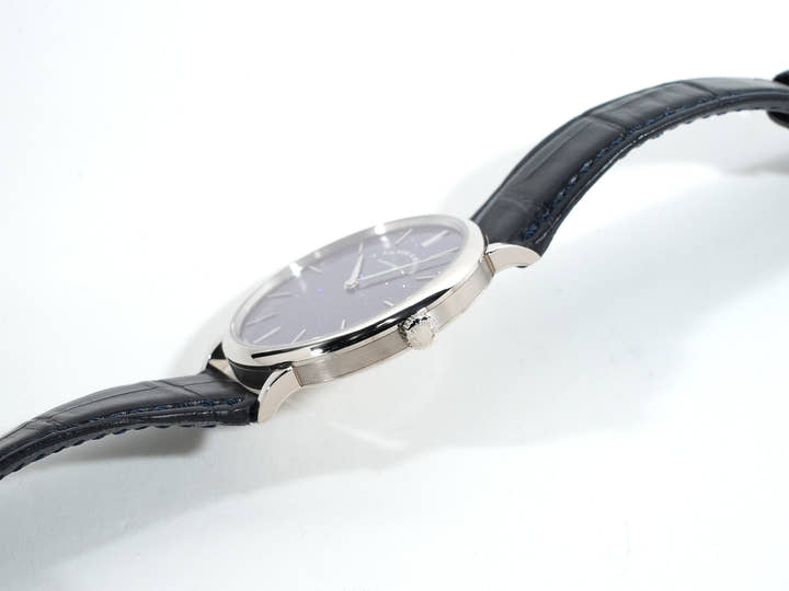 A.ランゲ&ゾーネ サクソニア フラッハ Ref.205.086 18KWG コッパーブルー文字盤 美品 tmve33ip