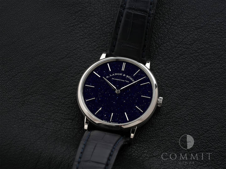 A.ランゲ&ゾーネ サクソニア フラッハ Ref.205.086 18KWG コッパーブルー文字盤 美品 tmve33ip