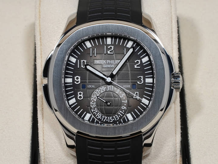 パテックフィリップ アクアノート トラベルタイム Ref.5164A-001 ステンレススチール ブラック文字盤
