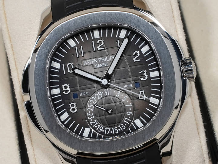 パテックフィリップ アクアノート トラベルタイム Ref.5164A-001 ステンレススチール ブラック文字盤