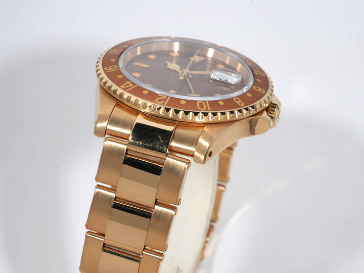 ロレックス GMTマスターII Ref.16718 イエローゴールド ブラウン文字盤 オイスターブレスレット
