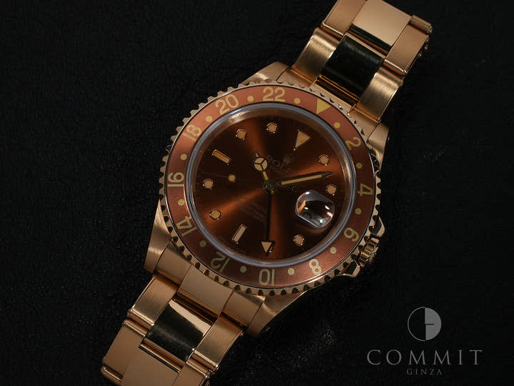 ロレックス GMTマスターII Ref.16718 イエローゴールド ブラウン文字盤 オイスターブレスレット