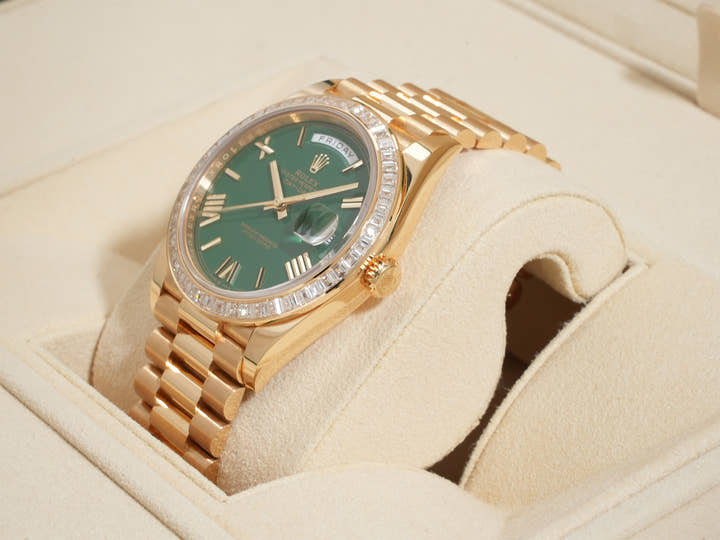 ロレックス デイデイト40 Ref.228398TBR イエローゴールド グリーン文字盤