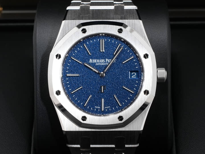 オーデマピゲ ロイヤルオークジャンボ エクストラ シン Ref.16202BC.OO.1240BC.02 ホワイトゴールド ブルー文字盤