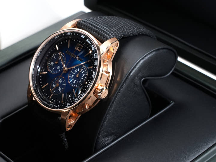 オーデマピゲ CODE 11.59 バイ オーデマ ピゲ クロノグラフ Ref.26393OR.OO.A002KB.03 ピンクゴールド ブルー文字盤