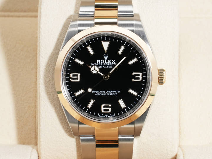 ロレックス エクスプローラー36 Ref.124273 ステンレススチール/イエローゴールド ブラック文字盤