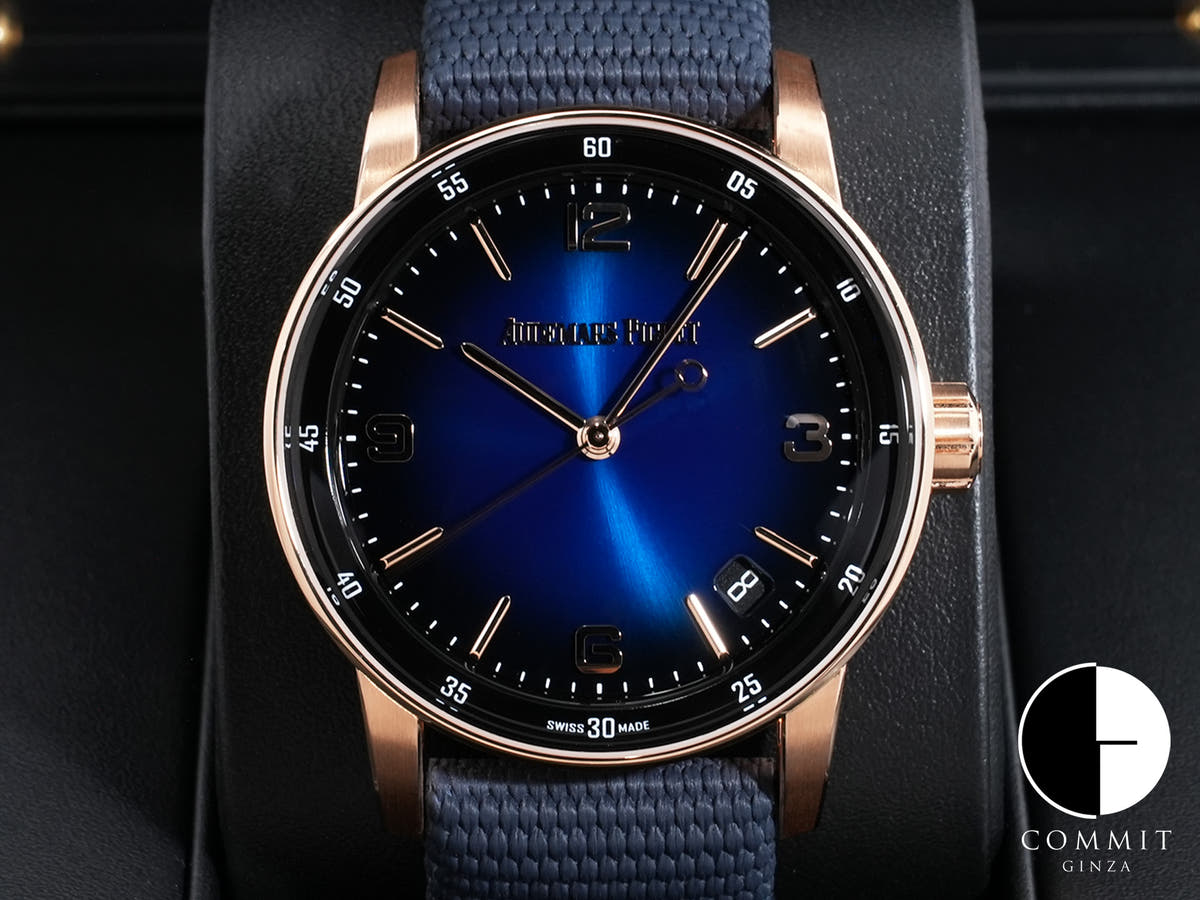 オーデマピゲ CODE 11.59 バイ オーデマ ピゲ Ref.15210OR.OO.A028CR.01 ピンクゴールド スモークブルーラッカー文字盤