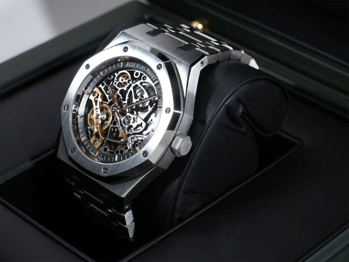 オーデマピゲ ロイヤルオーク ダブル バランスホイール オープンワーク Ref.15407ST.OO.1220ST.01 ステンレススチール スケルトン文字盤