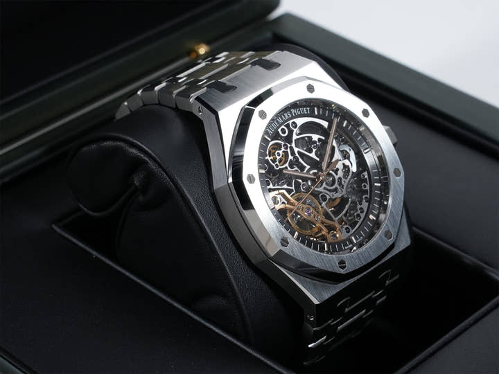 オーデマピゲ ロイヤルオーク ダブル バランスホイール オープンワーク Ref.15407ST.OO.1220ST.01 ステンレススチール スケルトン文字盤