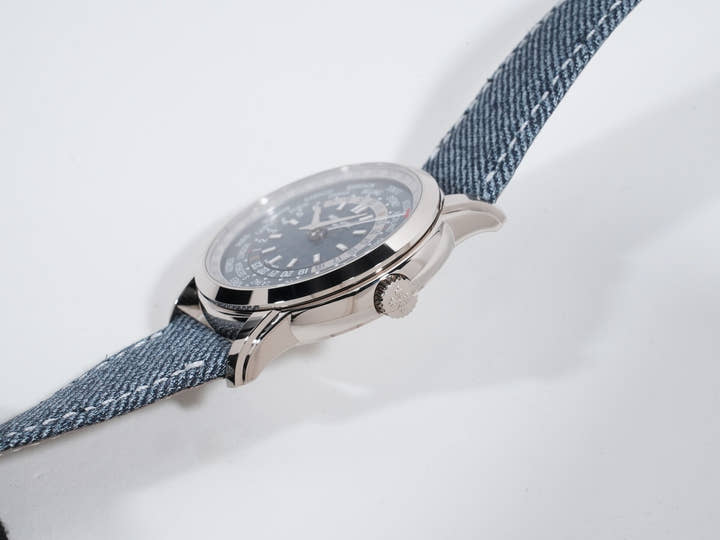 Patek Philippe Complication World Time Date Ref. 5330G-001 White Gold Blue-Grey Opaline Dial