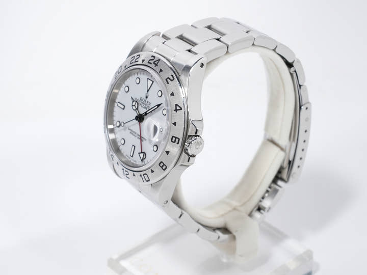 ロレックス エクスプローラーII Ref.16570 ステンレススチール ホワイト文字盤 オイスターブレスレット 中古 gmiu68ox