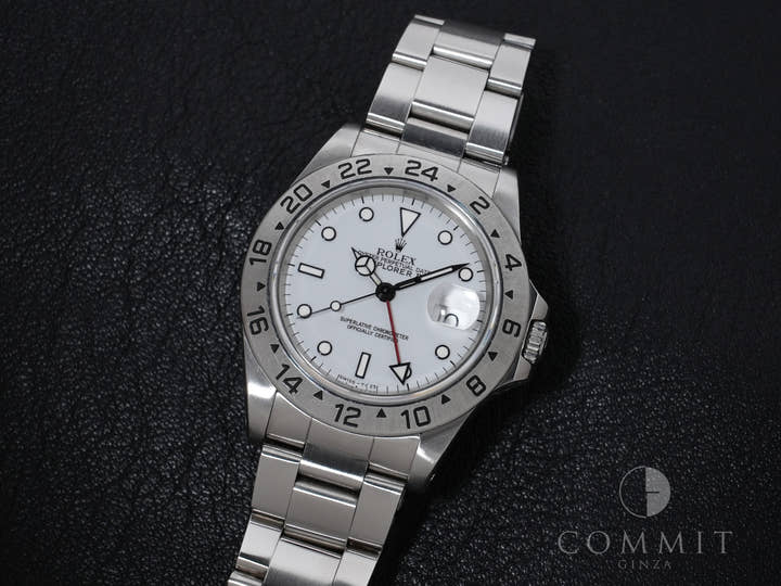 ロレックス エクスプローラーII Ref.16570 ステンレススチール ホワイト文字盤 オイスターブレスレット 中古 gmiu68ox