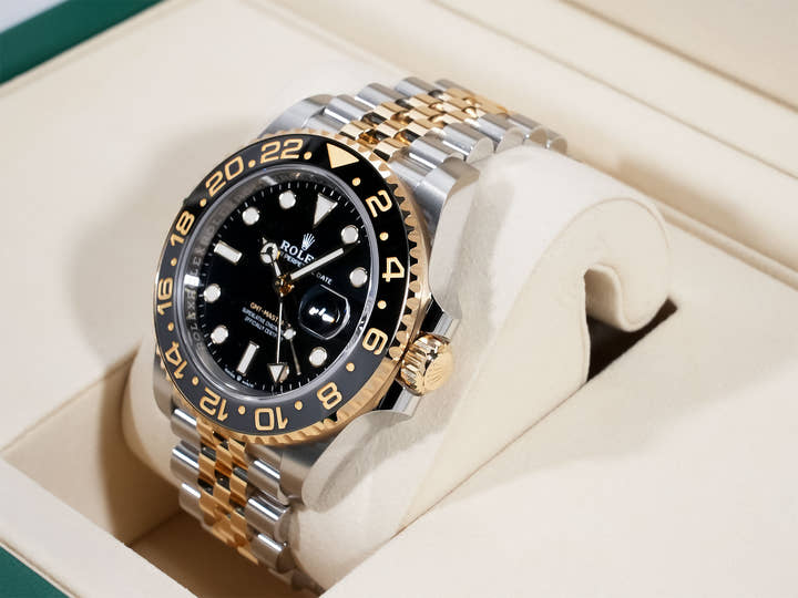 Rolex GMT-Master II Ref. 126713GRNR Stainless Steel/Yellow Gold Black Dial Jubilee Bracelet