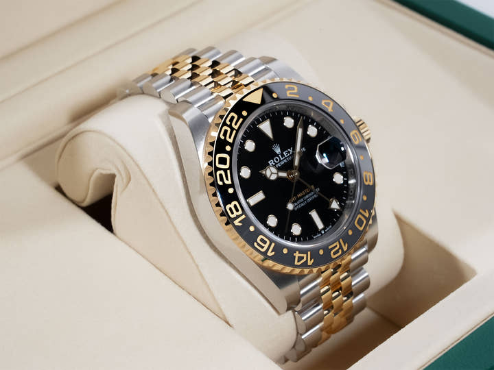 Rolex GMT-Master II Ref. 126713GRNR Stainless Steel/Yellow Gold Black Dial Jubilee Bracelet
