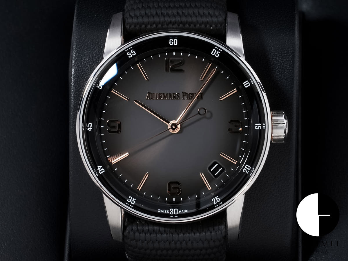 Audemars Piguet CODE 11.59 by Audemars Piguet Ref. 15210CR.OO.A002KB.01 White Gold/Pink Gold Grey Lacquer Dial