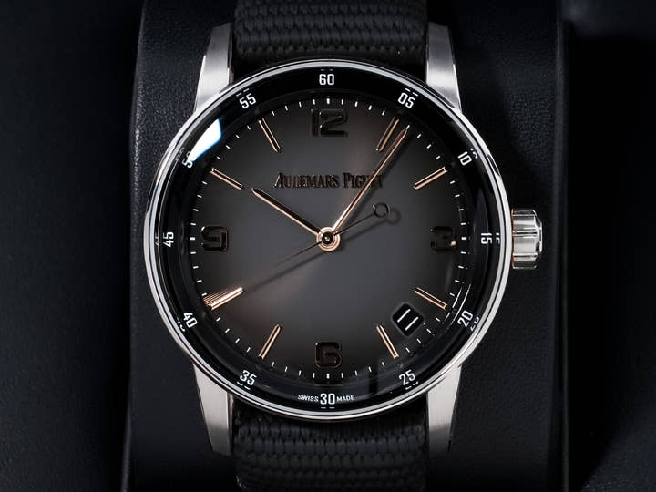 Audemars Piguet CODE 11.59 by Audemars Piguet Ref. 15210CR.OO.A002KB.01 White Gold/Pink Gold Grey Lacquer Dial