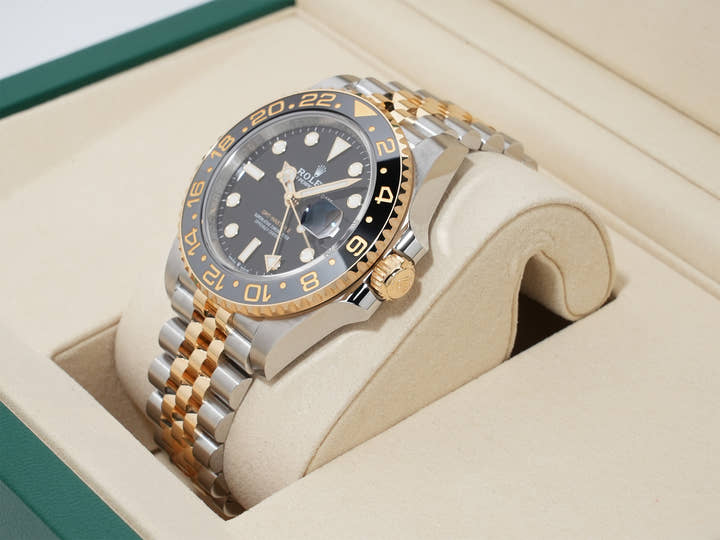 Rolex GMT-Master II Ref. 126713GRNR Stainless Steel/Yellow Gold Black Dial Jubilee Bracelet