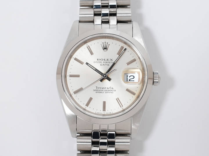 ロレックス オイスターパーペチュアル デイト TIFFANY&CO. Ref.15200 ステンレススチール シルバー文字盤