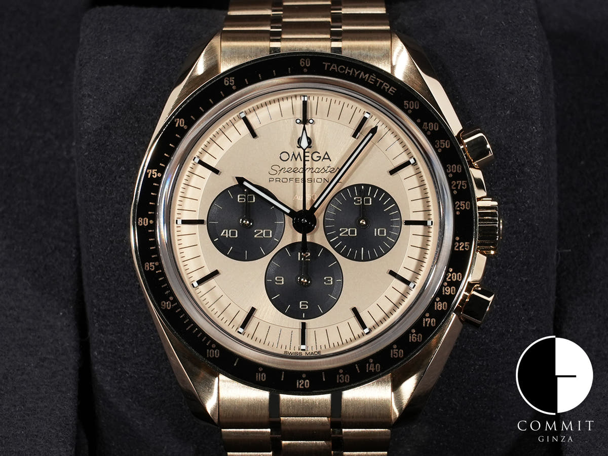 オメガ スピードマスター ムーンウォッチ プロフェッショナル Ref.310.60.42.50.99.002 シャンパン文字盤 極美品 99auntf8