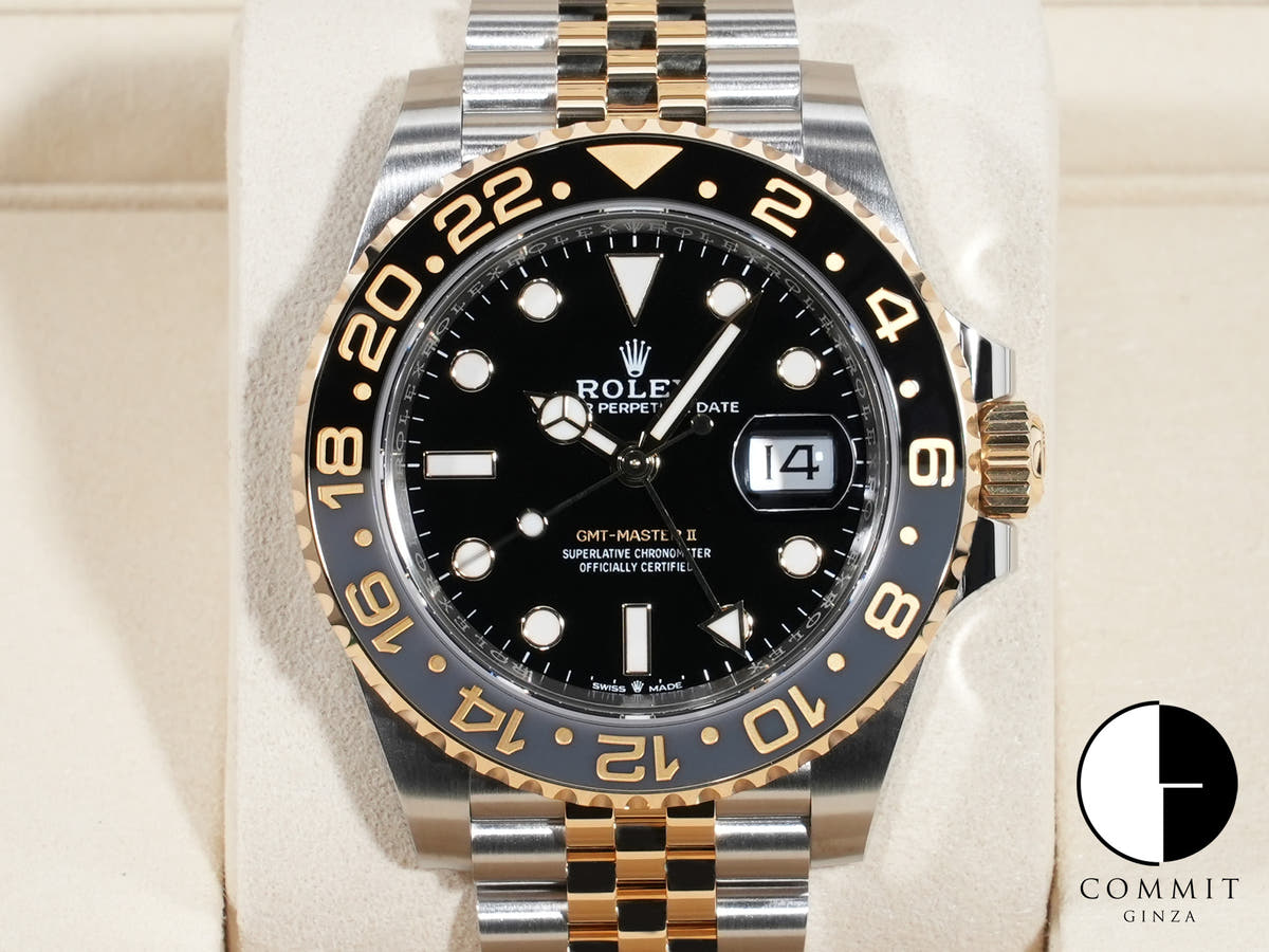ロレックス GMTマスターII Ref.126713GRNR ステンレススチール/イエローゴールド ブラック文字盤 ジュビリーブレスレット