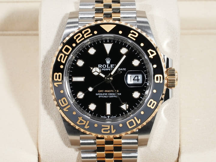 ロレックス GMTマスターII Ref.126713GRNR ステンレススチール/イエローゴールド ブラック文字盤 ジュビリーブレスレット